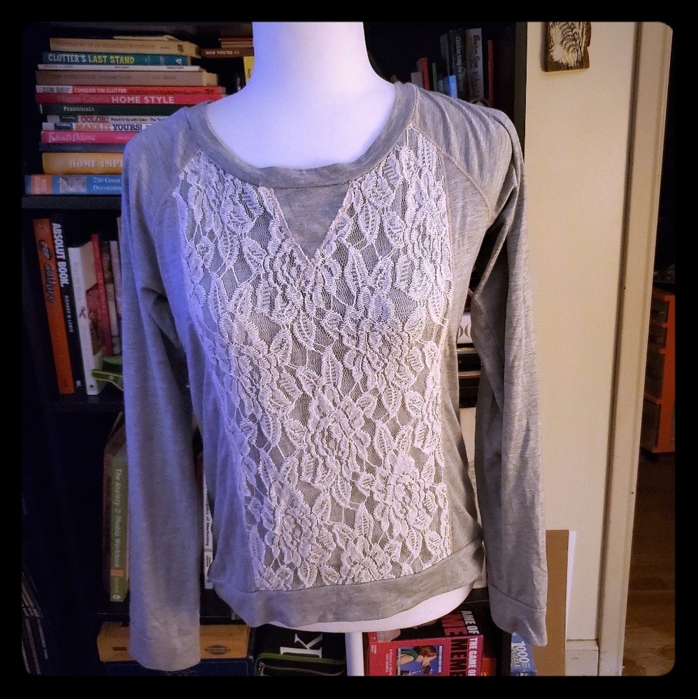 Rewind Lace Long Sleeve Tee - Picture 1 of 5